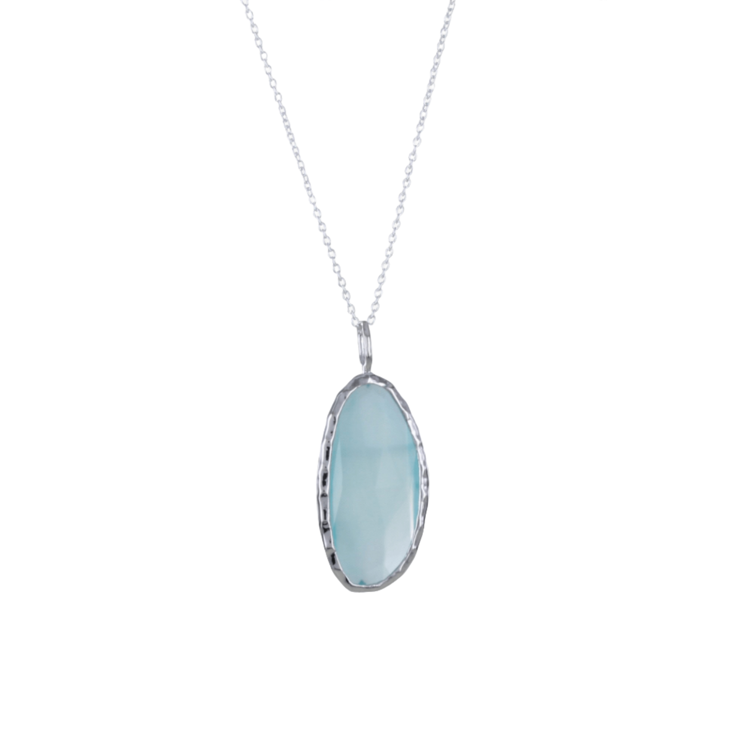 Sterling Silver Aqua Gem Necklace - Reeves & Reeves