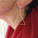 Sterling Silver Ava Triangle Falling Earring - Reeves & Reeves