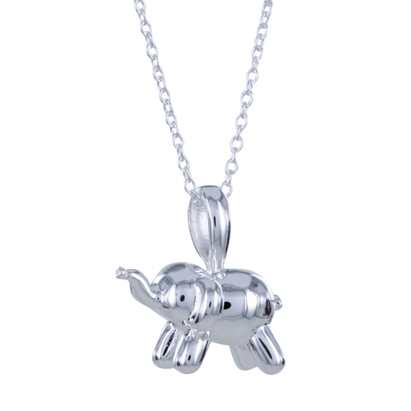 Sterling Silver Balloon Design Elephant Necklace - Reeves & Reeves