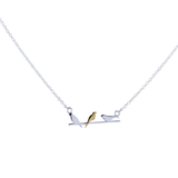Sterling Silver Bird On A Wire Necklace - Reeves & Reeves