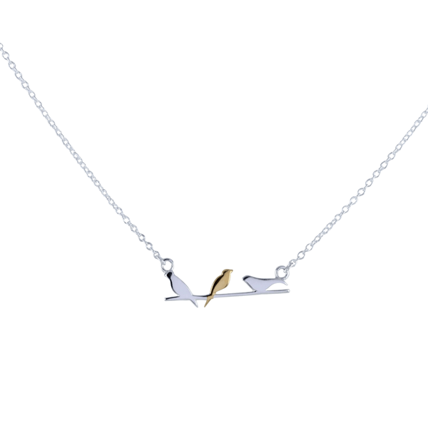 Sterling Silver Bird On A Wire Necklace - Reeves & Reeves