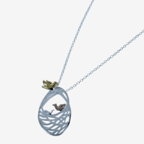 Sterling Silver Birds Nest Necklace - Reeves & Reeves