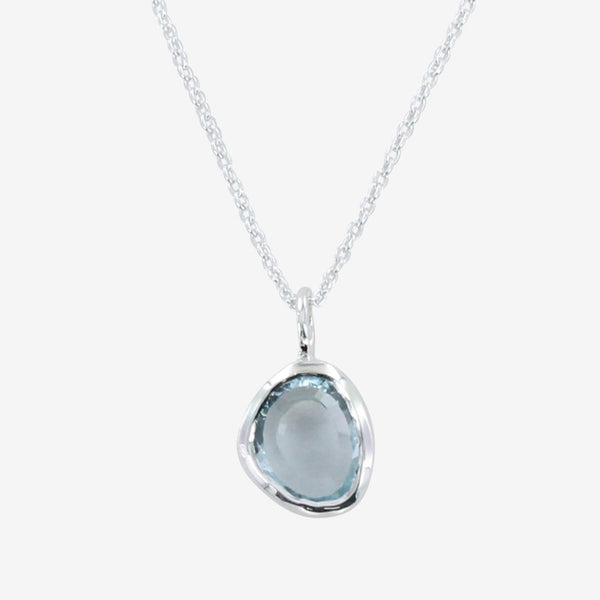 Sterling Silver Birthstone Necklace with Semi-Precious Stone - Reeves & Reeves