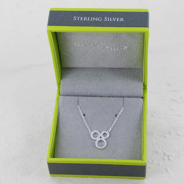 Sterling Silver Blowing Bubbles Pavé Necklace - Reeves & Reeves