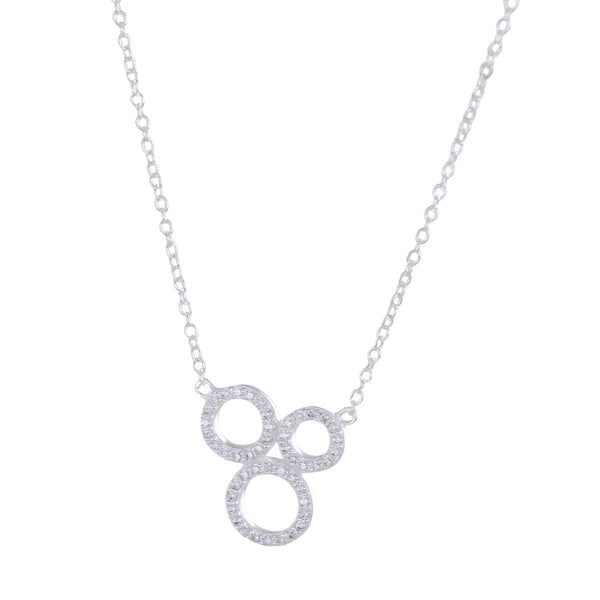 Sterling Silver Blowing Bubbles Pavé Necklace - Reeves & Reeves