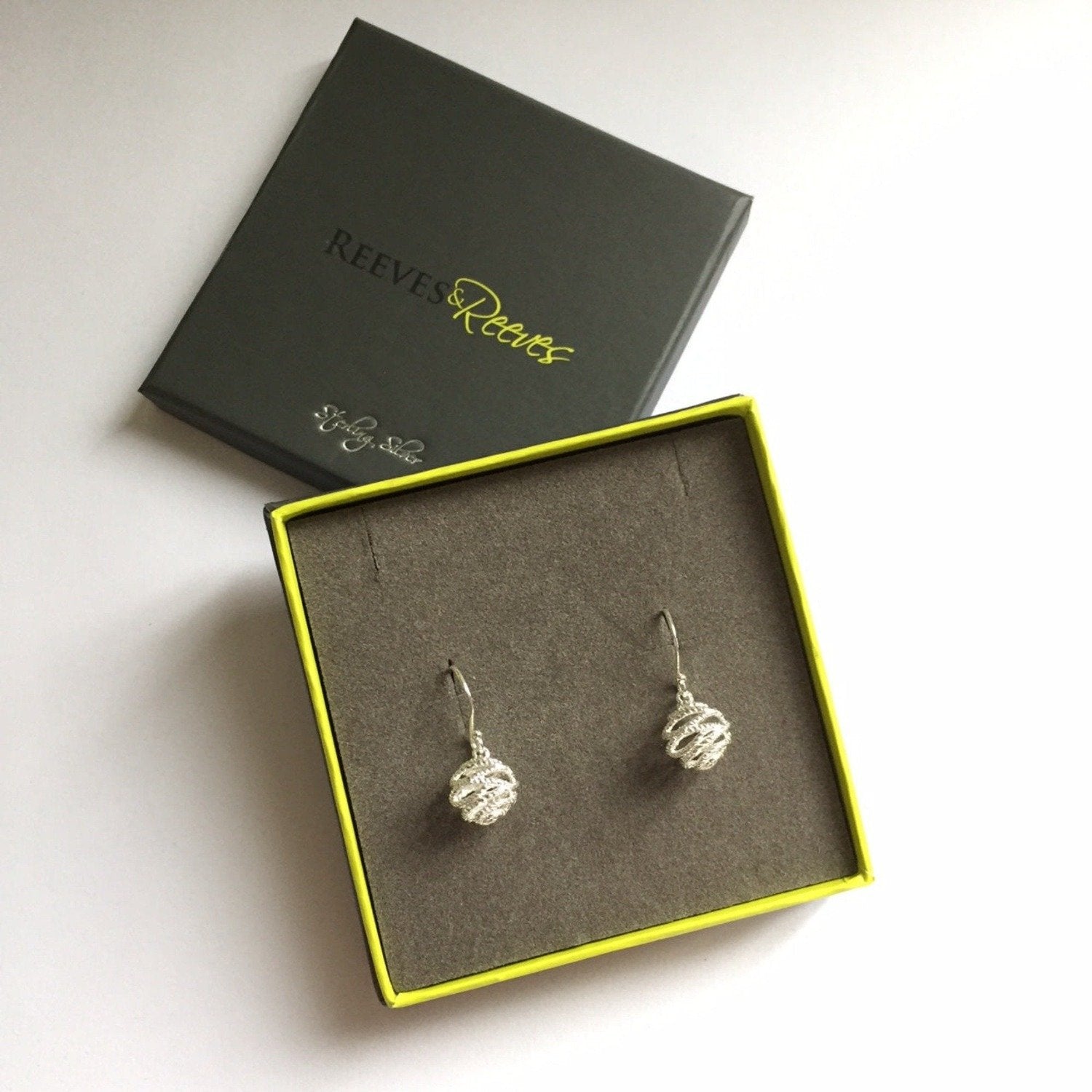Sterling Silver Bridport Rope Ball Earrings - Reeves & Reeves