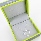Sterling Silver Butterfly in Heart Necklace - Reeves & Reeves