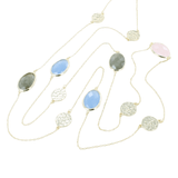 Sterling Silver Candy Five Stone Mixed Necklace - Reeves & Reeves