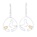 Sterling Silver Chicken and Chick Earrings - Reeves & Reeves