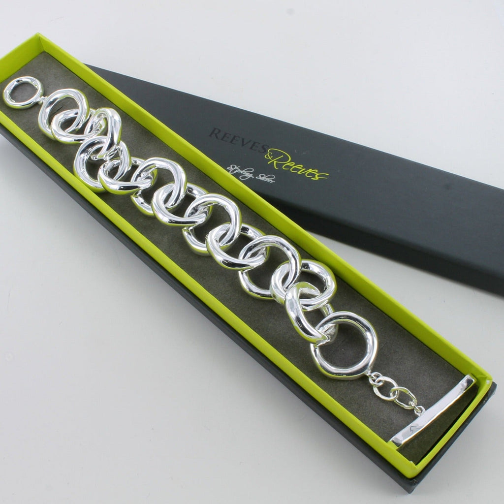 Sterling Silver Chunky Orbit Bracelet - Reeves & Reeves