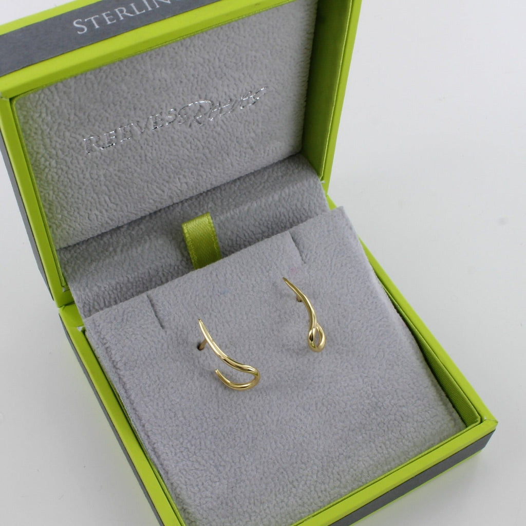 Sterling Silver Contemporary Hook Earrings - Reeves & Reeves