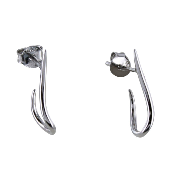 Sterling Silver Contemporary Hook Earrings - Reeves & Reeves