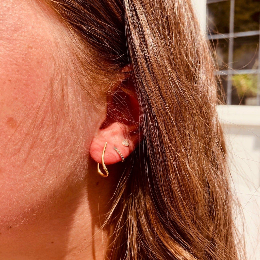 Sterling Silver Contemporary Hook Earrings - Reeves & Reeves