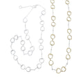 Two Continuous Snaffle Necklaces, one in silver or one in gold plate on adjustable chains.
