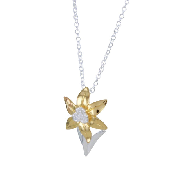 Sterling Silver Daffodil Necklace - Reeves & Reeves
