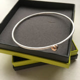Sterling Silver Devotion Heart Bangle - Reeves & Reeves