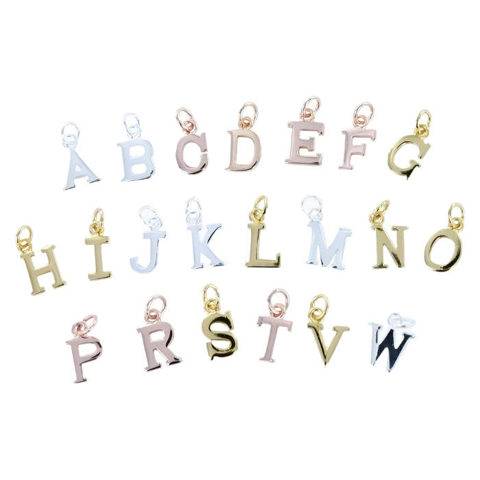 Sterling Silver Elegant Letter Charms - Reeves & Reeves