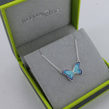 Sterling Silver Enamel Butterfly Necklace - Reeves & Reeves