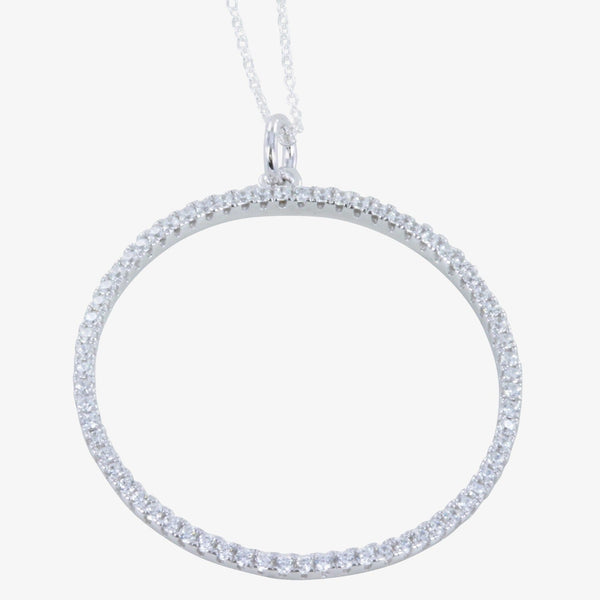 Sterling Silver Eternity Pavé Necklace - Reeves & Reeves