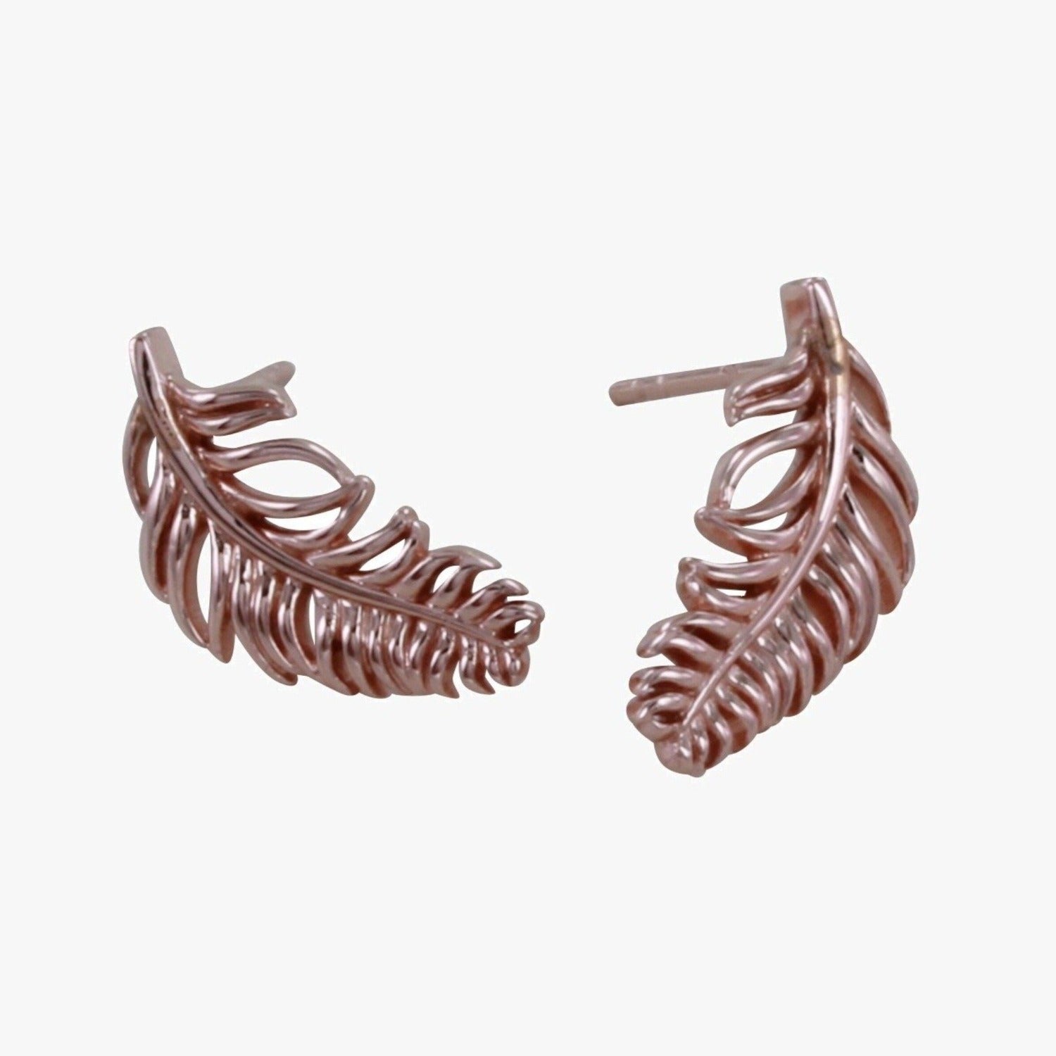 Sterling Silver Feather Stud Earrings - Reeves & Reeves