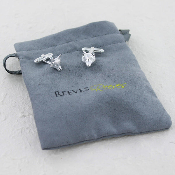 Sterling Silver Fox Mask Cufflinks - Reeves & Reeves