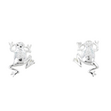 Sterling Silver Frog Stud Earrings - Reeves & Reeves