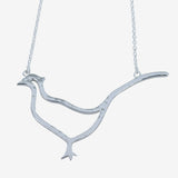 Sterling Silver Hammered Pheasant Necklace - Reeves & Reeves
