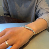 Sterling Silver Hammered Rocking Bangle - Reeves & Reeves