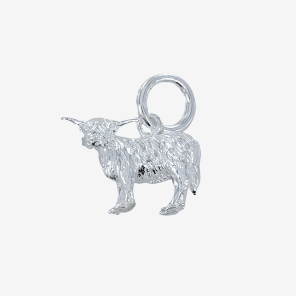 Sterling Silver Highland Cow Charm - Reeves & Reeves