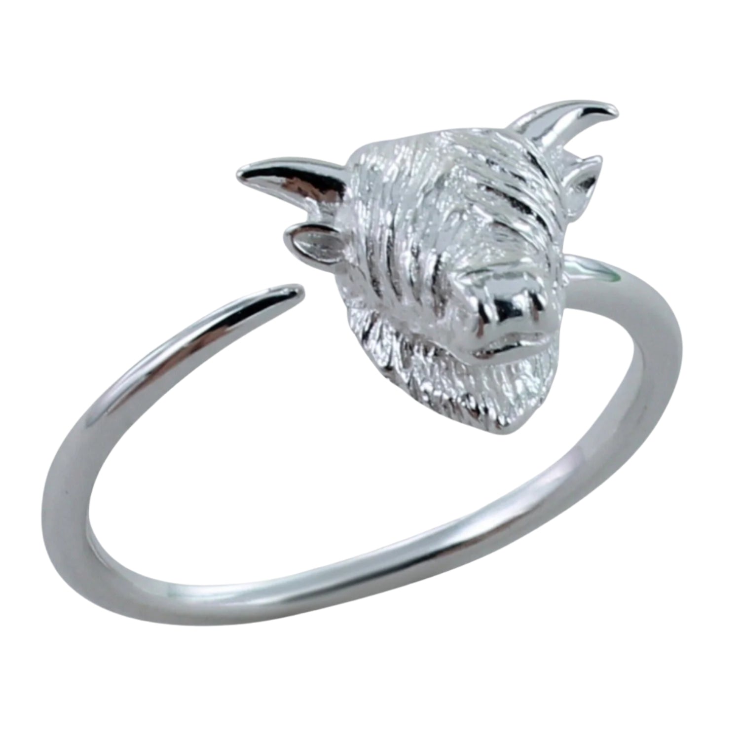Sterling Silver Highland Cow Ring - Reeves & Reeves