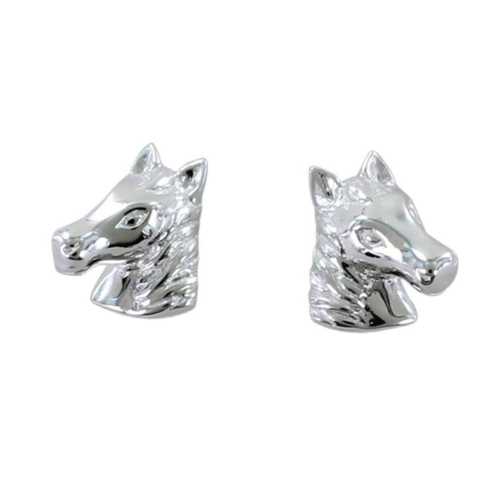 Sterling Silver Horse Head Stud Earrings - Reeves & Reeves