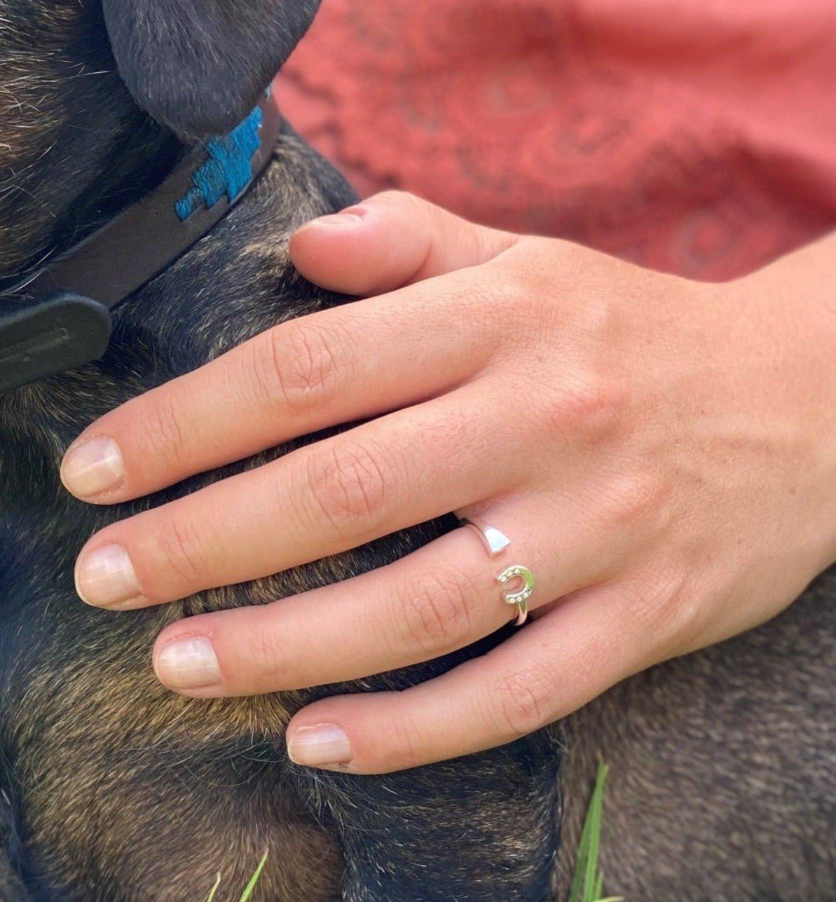 Sterling Silver Horseshoe and Nail Ring - Reeves & Reeves