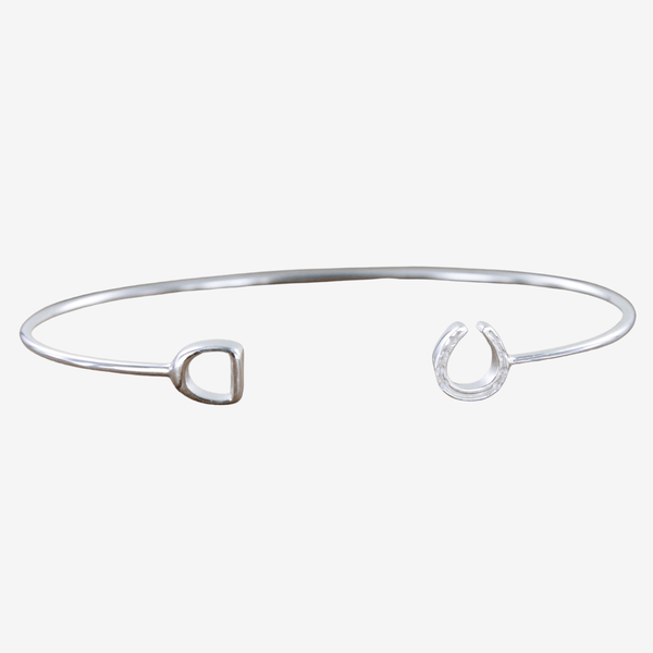 Sterling Silver Horseshoe and Stirrup Cuff Bracelet - Reeves & Reeves