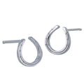 A pair of Sterling Silver Horseshoe Stud Earrings.