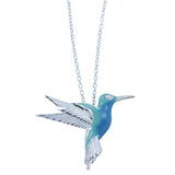 Sterling Silver Hummingbird and Enamel Necklace - Reeves & Reeves