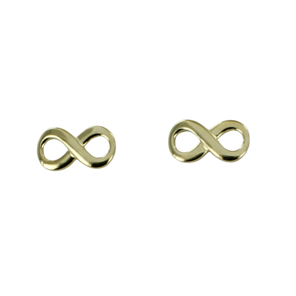 Orecchini A Lobo Infinity In Argento 925 Placcato Oro - Piccoli, Love Forever