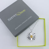 Sterling Silver Large Daisy Necklace - Reeves & Reeves