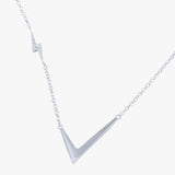 Sterling Silver Lightning Tick Pavé Necklace - Reeves & Reeves
