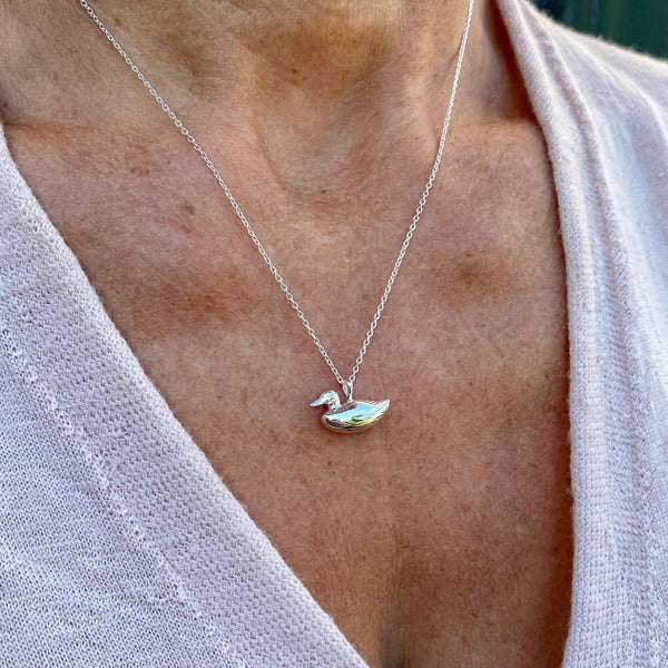 Sterling Silver Mallard Duck Necklace - Reeves & Reeves