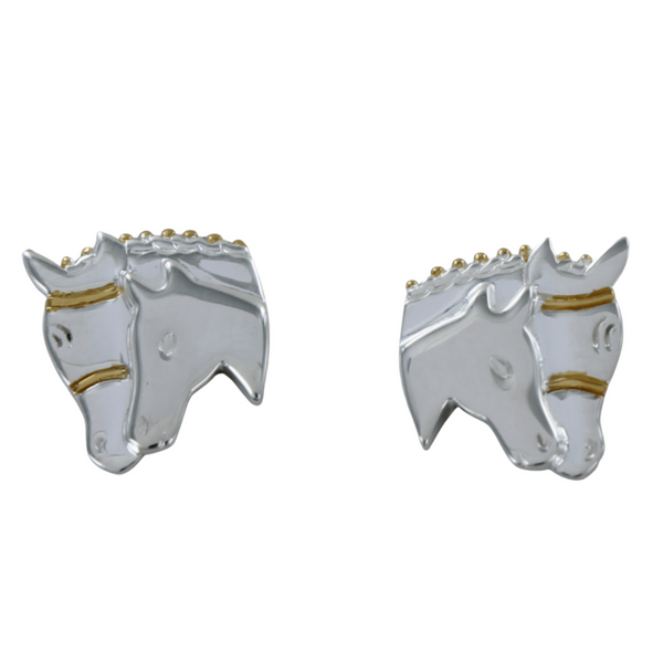 Sterling Silver Mare And Foal Head Studs