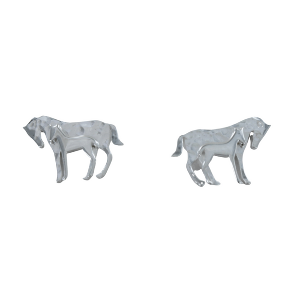 Sterling Silver Mare and Foal Studs - Reeves & Reeves