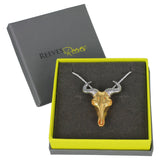 Sterling Silver Men's Wildebeest Pendant Necklace - Reeves & Reeves