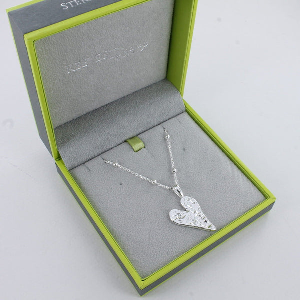 Sterling Silver or Gold Gorgeous Heart Necklace - Reeves & Reeves