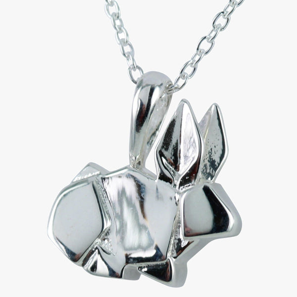 Sterling Silver Origami Rabbit Necklace - Reeves & Reeves