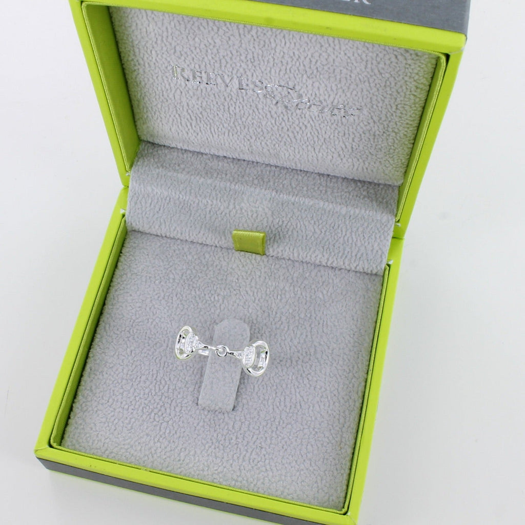 Sterling Silver Pavé Snaffle Ring - Reeves & Reeves