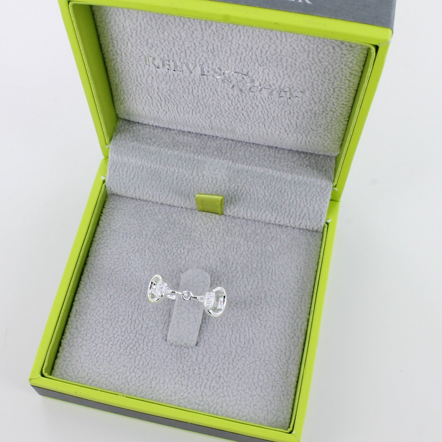 Sterling Silver Pavé Snaffle Ring - Reeves & Reeves