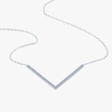 Sterling Silver Pavé Triangle Design Necklace - Reeves & Reeves