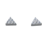 Sterling Silver Pavé Triangle Studs - Reeves & Reeves