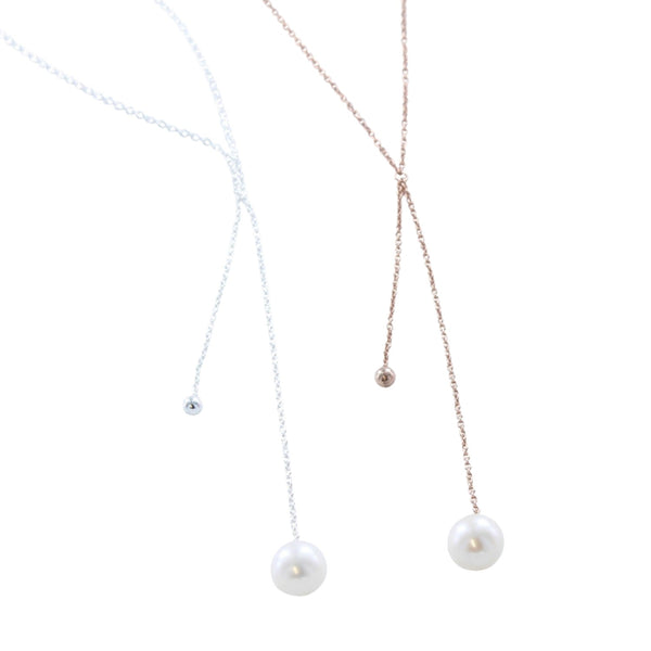 Sterling Silver Pearl and Bead Drop Necklace - Reeves & Reeves