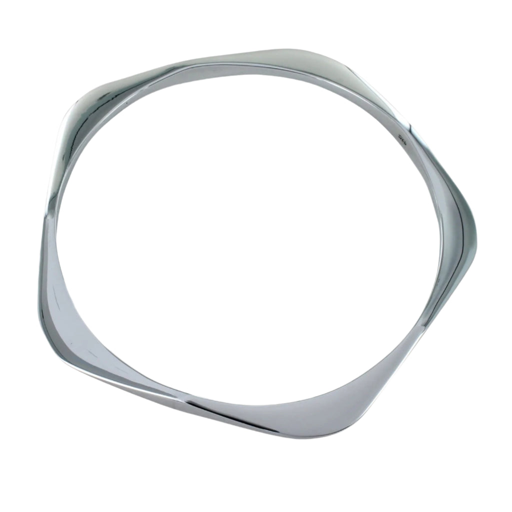 Sterling Silver Pentagon Bangle - Reeves & Reeves